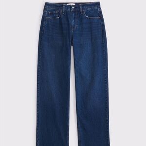 Abercrombie Curve Love Low Rise Baggy Jeans in Dark
